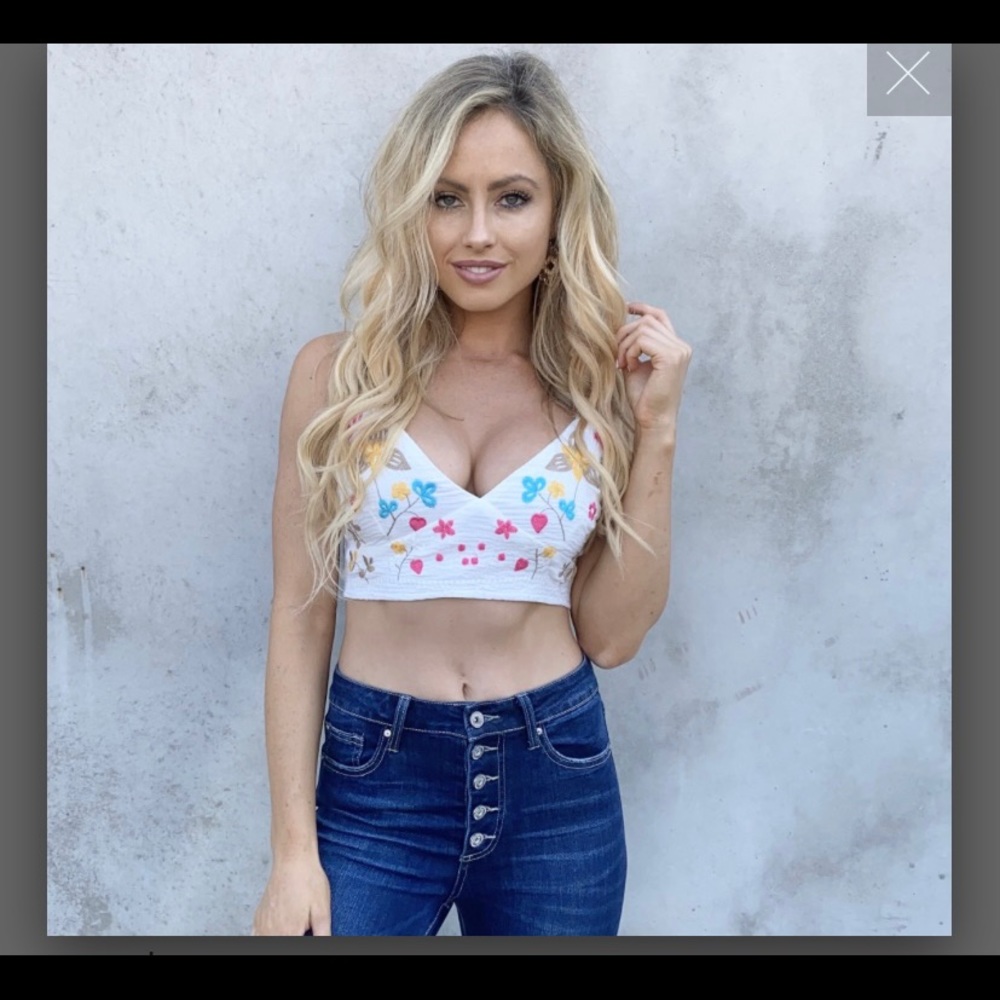 Embroidered Crop Top